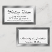 Elegante Silver Wedding Website Insert Card (Vorne/Hinten)