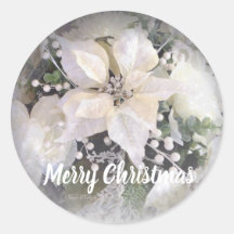 Elegante Silver & White Christmas Poinsettia