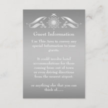 Elegante Silver White Guest Information Card