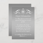 Elegante Silver White Guest Information Card Begleitkarte (Vorne/Hinten)