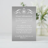 Elegante Silver White Guest Information Card Begleitkarte (Stehend Vorderseite)