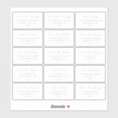 Elegante Silver & White Wedding individuelle Adres Aufkleber (Blatt)