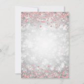 Elegante Silver Winter Diamonds Weihnachtszeit Ros Einladung (Rückseite)