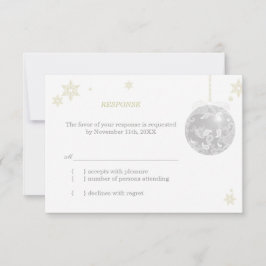 Elegante Silver Winter Wedding UAWG RSVP Karte