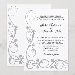 Elegante Silver Wirbel Einladung