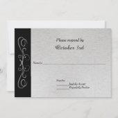 Elegante Silver Wirbel Hochzeit Einladung UAWG (Vorderseite)