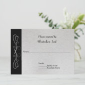 Elegante Silver Wirbel Hochzeit Einladung UAWG (Stehend Vorderseite)