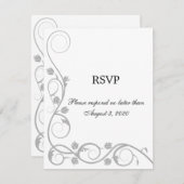 Elegante Silver Wirbel UAWG / Antwortkarte Einladung (Vorne/Hinten)