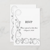 Elegante Silver Wirbel UAWG / Antwortkarte Einladung (Vorne/Hinten)