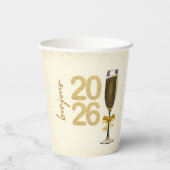 Elegante Silvester Champagner Pappbecher (Rückseite)