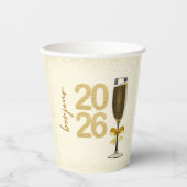 Elegante Silvester Champagner Pappbecher (Vorderseite)