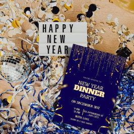 Elegante Silvester-Dinnerparty-Einladung Einladung