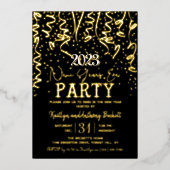 Elegante Silvesterfeier Party real Folieneinladung (Vorderseite)
