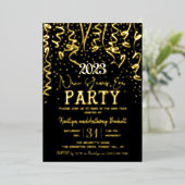 Elegante Silvesterfeier Party real Folieneinladung (Stehend vorne)