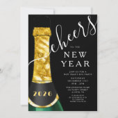 Elegante Silvesterparty Einladung (Vorderseite)