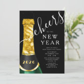 Elegante Silvesterparty Einladung (Stehend Vorderseite)
