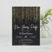 Elegante Silvesterparty Einladung (Stehend Vorderseite)