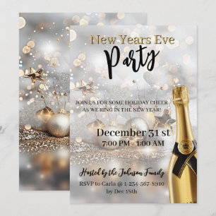 Elegante Silvesterparty-Einladung Feiertagskarte