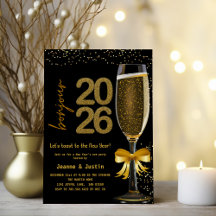 Elegante Silvesterparty-Einladung mit Champagner