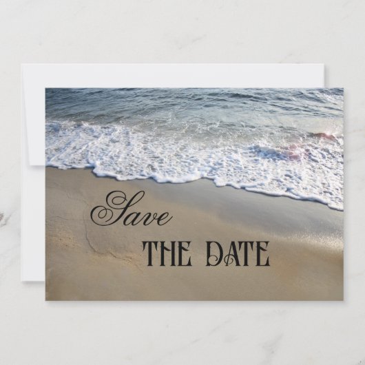 Elegante Simple Beach Save the Date Card Einladung (Vorderseite)