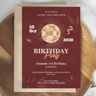 Elegante Simple Birthday Party Einladung