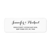 Elegante Simple Bride Groom Weddings Rücksendeadre (Vorne)