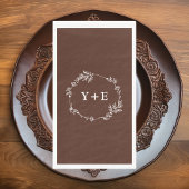 Elegante Simple Brown Mit Monogramm Wedding Serviette