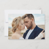 Elegante Simple Calligraphy Wedding 2 Foto Dankeskarte (Rückseite)