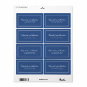 Elegante Simple Classic Blue Wedding Rücksendeadre (Vorne)