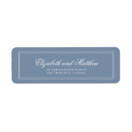 Elegante Simple Classic Blue Wedding Rücksendeadre