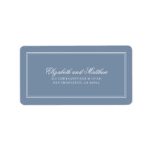 Elegante Simple Classic Blue Wedding Rücksendeadre