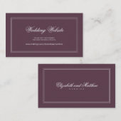 Elegante Simple Classic Cassis Wedding Website Begleitkarte (Vorne/Hinten)