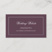 Elegante Simple Classic Cassis Wedding Website Begleitkarte (Vorderseite)
