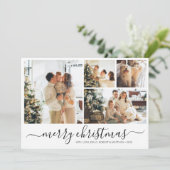 Elegante Simple Collage Weihnachtskarte Einladung (Stehend Vorderseite)