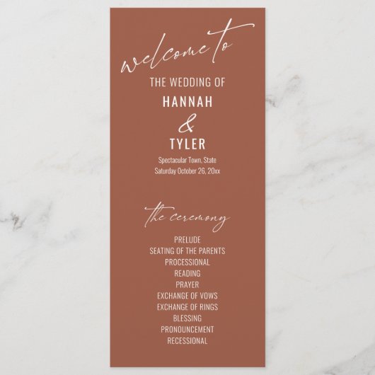 Elegante Simple Contemporary Typografy Terracotta Programm (Vorderseite)