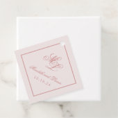 Elegante Simple Diamond Pink Monogram Tag Geschenkanhänger (Beispiel)