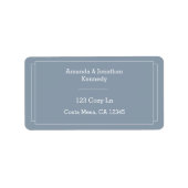 Elegante Simple Dusty Blue Wedding Rücksendeadress Adressaufkleber (Vorne)