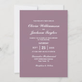 Elegante Simple Dusty Rose White Wedding Einladung (Vorderseite)