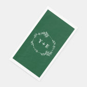 Elegante Simple Emerald Green Mit Monogramm Weddin Serviette (Ecke)