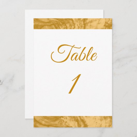 Elegante Simple Gold Custom Wedding Tischnummer (Vorne/Hinten)