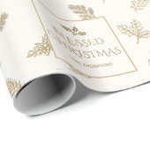 Elegante Simple Gold Winter Blätter Geschenkpapier (Rolleneckpunkt)