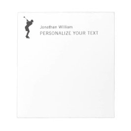 Elegante Simple Golf Player Personal Stationery Notizblock
