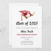 Elegante Simple Graduation Party Einladung (Vorne/Hinten)