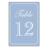 Elegante Simple Light Blue Tischnummer (Vorderseite)