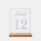 Elegante Simple Light Blue Tischnummer Acrylschild (Vorderseite)