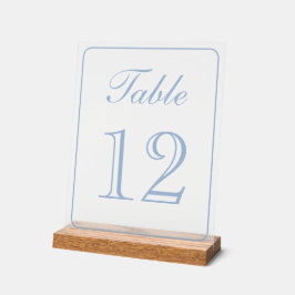 Elegante Simple Light Blue Tischnummer Acrylschild