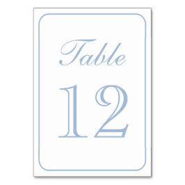 Elegante Simple Light Blue White Tischnummer