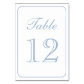 Elegante Simple Light Blue White Tischnummer (Rückseite)