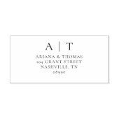 Elegante Simple Monogram Wedding Rücksendeadresse Permastempel (Design)