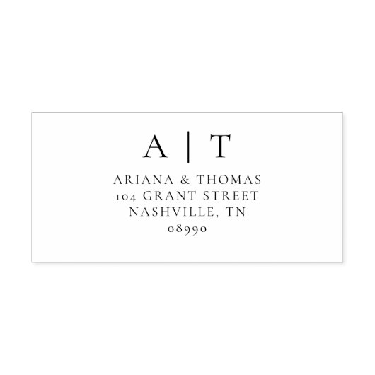 Elegante Simple Monogram Wedding Rücksendeadresse Permastempel (Design)